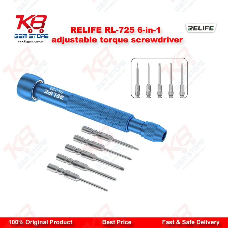 RELIFE RL-725 6-in-1 Adjustable Torque Screwdriver – Precision Repair Tool for iPhone, Android & Electronics