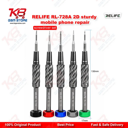 RELIFE RL-728A 2D Precision Screwdriver Set - 5 in 1 Magnetic Mobile Repair Kit