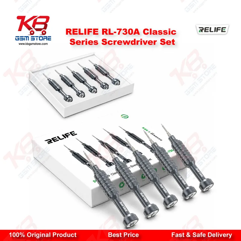 RELIFE RL-730A Steel Cannon King Classic Series 5-in-1 Precision Screwdriver Set