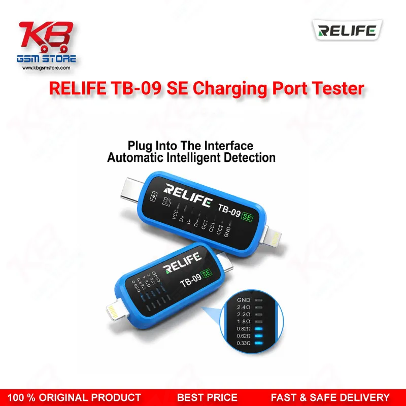 RELIFE TB-09 SE Type-C & Lightning Charging Port Tester for iPhone & Android