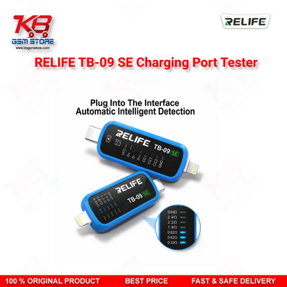 RELIFE TB-09 SE Type-C & Lightning Charging Port Tester for iPhone & Android