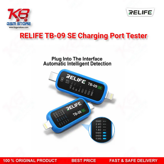 RELIFE TB-09 SE Type-C & Lightning Charging Port Tester for iPhone & Android