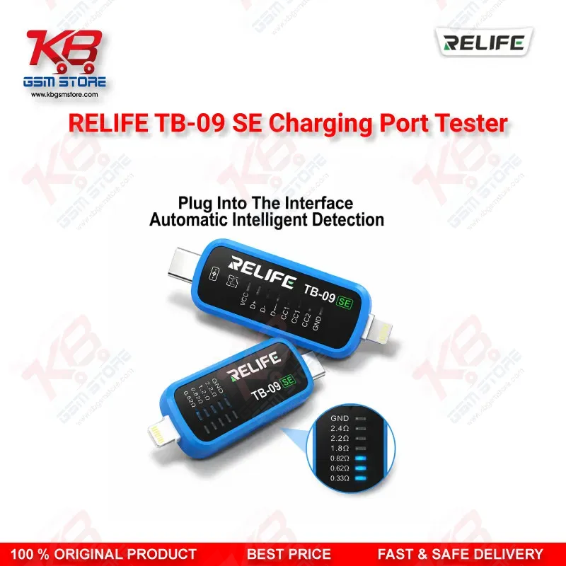 RELIFE TB-09 SE Type-C & Lightning Charging Port Tester for iPhone & Android