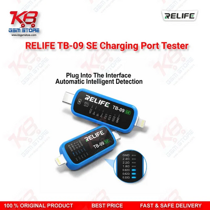 RELIFE TB-09 SE Type-C & Lightning Charging Port Tester for iPhone & Android