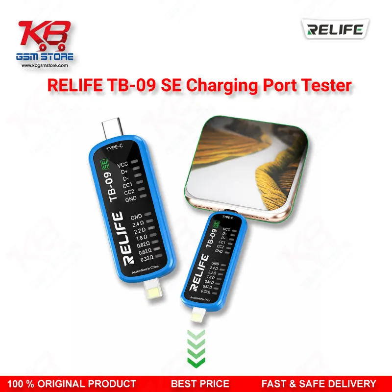 RELIFE TB-09 SE Type-C & Lightning Charging Port Tester for iPhone & Android