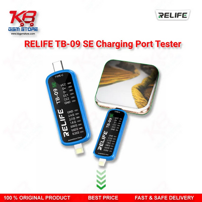 RELIFE TB-09 SE Type-C & Lightning Charging Port Tester for iPhone & Android