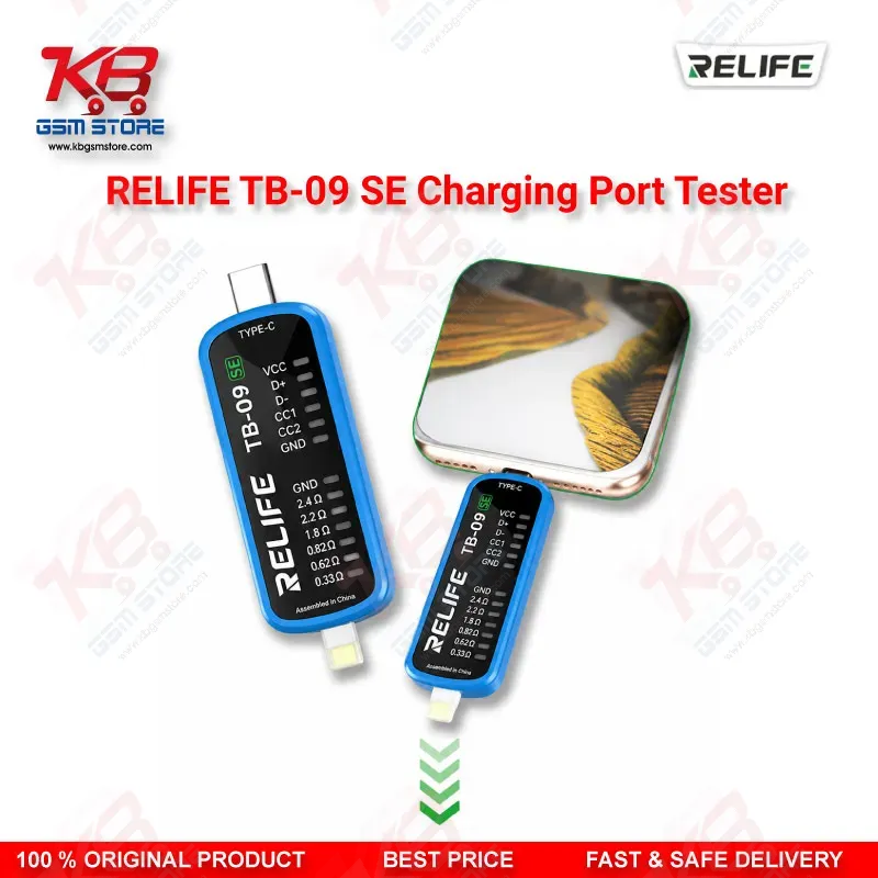 RELIFE TB-09 SE Type-C & Lightning Charging Port Tester for iPhone & Android