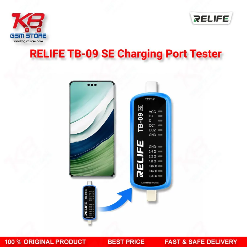 RELIFE TB-09 SE Type-C & Lightning Charging Port Tester for iPhone & Android