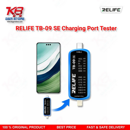 RELIFE TB-09 SE Type-C & Lightning Charging Port Tester for iPhone & Android