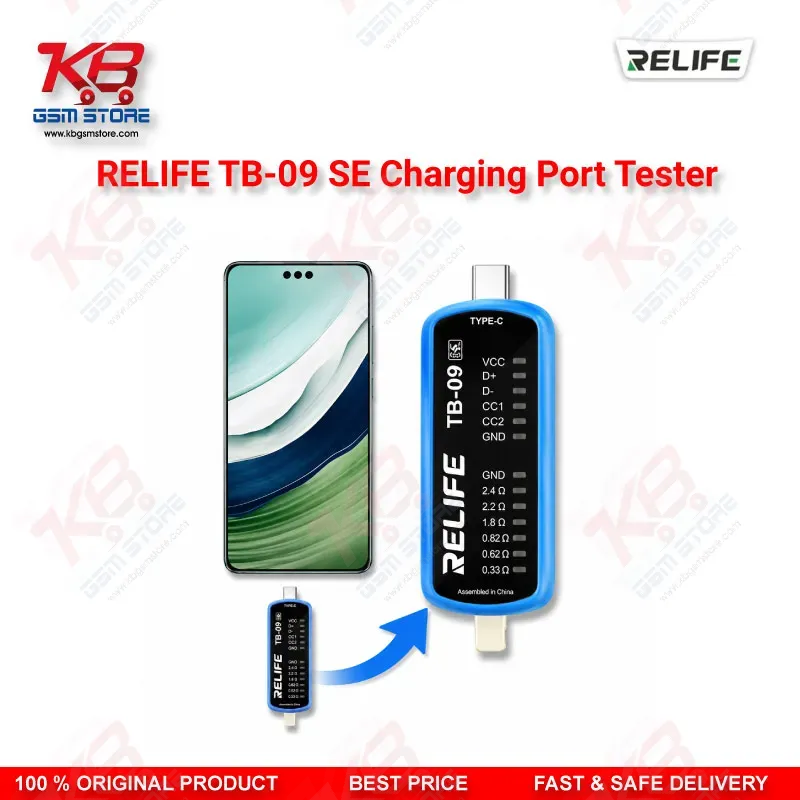 RELIFE TB-09 SE Type-C & Lightning Charging Port Tester for iPhone & Android