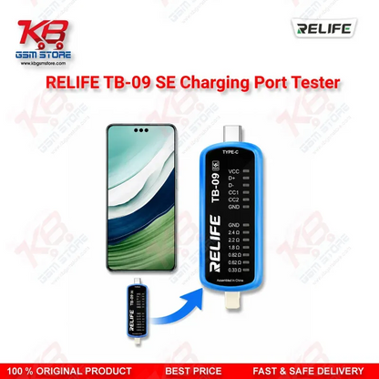 RELIFE TB-09 SE Type-C & Lightning Charging Port Tester for iPhone & Android