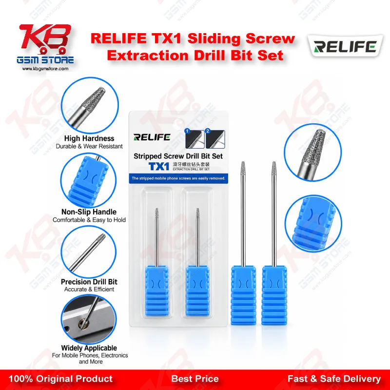 RELIFE TX1 Sliding Screw Extraction Drill Bit Set