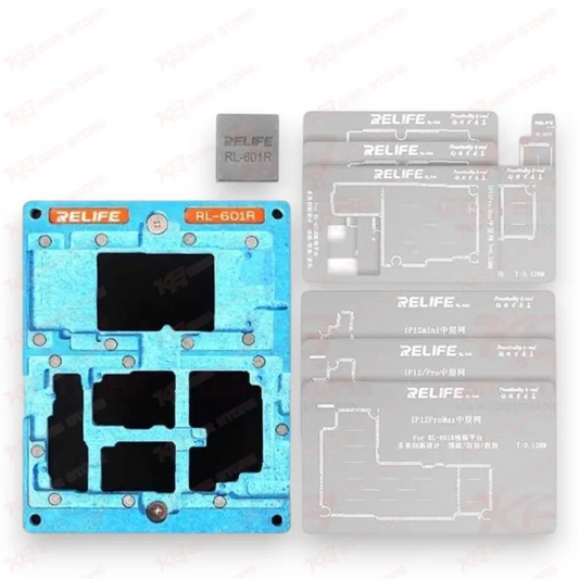 RELIFE RL-601R 10 in 1 Middle Frame Reballing Kit For iPhone X-12 Pro Max