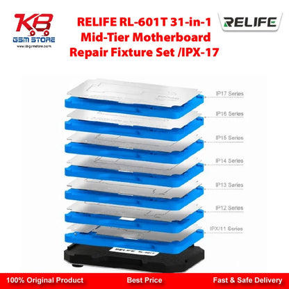 RELIFE RL-601T 31-in-1 iPhone Middle Layer BGA Reballing Platform Set — IPX to iPhone 17 Series