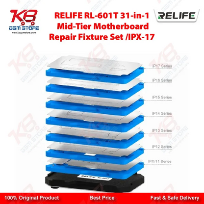 RELIFE RL-601T 31-in-1 iPhone Middle Layer BGA Reballing Platform Set — IPX to iPhone 17 Series