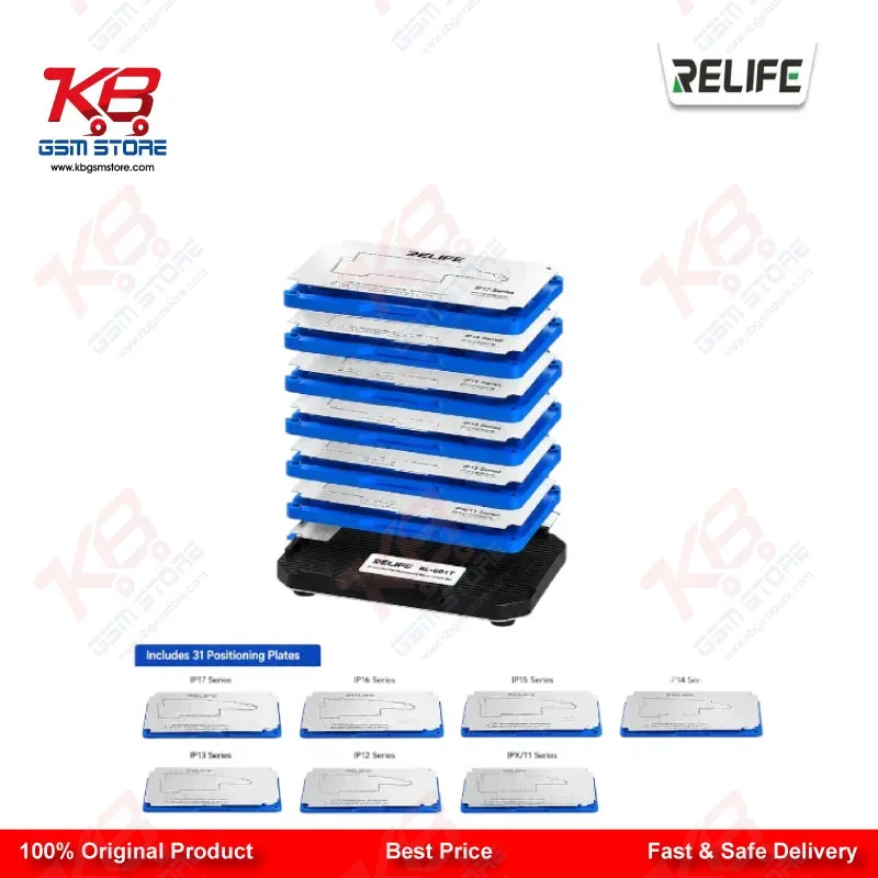 RELIFE RL-601T 31-in-1 iPhone Middle Layer BGA Reballing Platform Set — IPX to iPhone 17 Series
