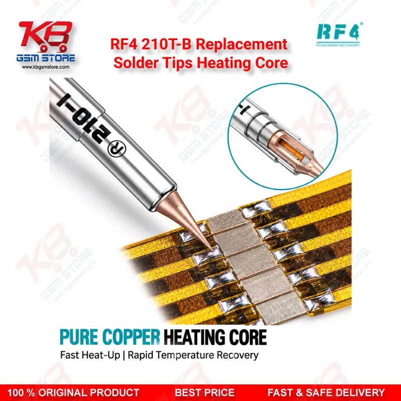 RF4 210T-B Replacement Solder Tips Heating Core – Integrated Bevel Tip for 210/C210 Soldering Stations