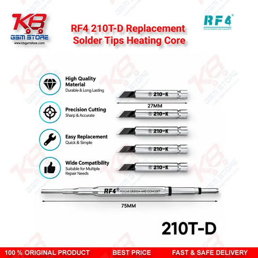 RF4 210T-D Replacement Solder Tips Heating Core – Integrated Copper Tip for T210 Soldering Stations