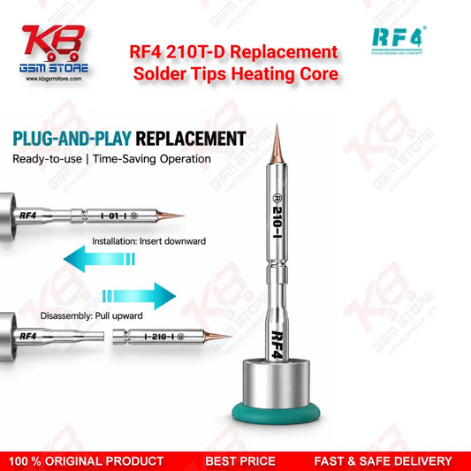 RF4 210T-D Replacement Solder Tips Heating Core – Integrated Copper Tip for T210 Soldering Stations