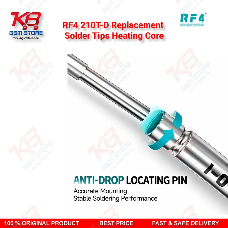 RF4 210T-D Replacement Solder Tips Heating Core – Integrated Copper Tip for T210 Soldering Stations