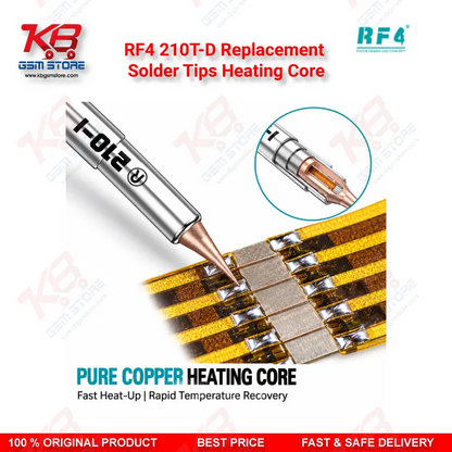 RF4 210T-D Replacement Solder Tips Heating Core – Integrated Copper Tip for T210 Soldering Stations