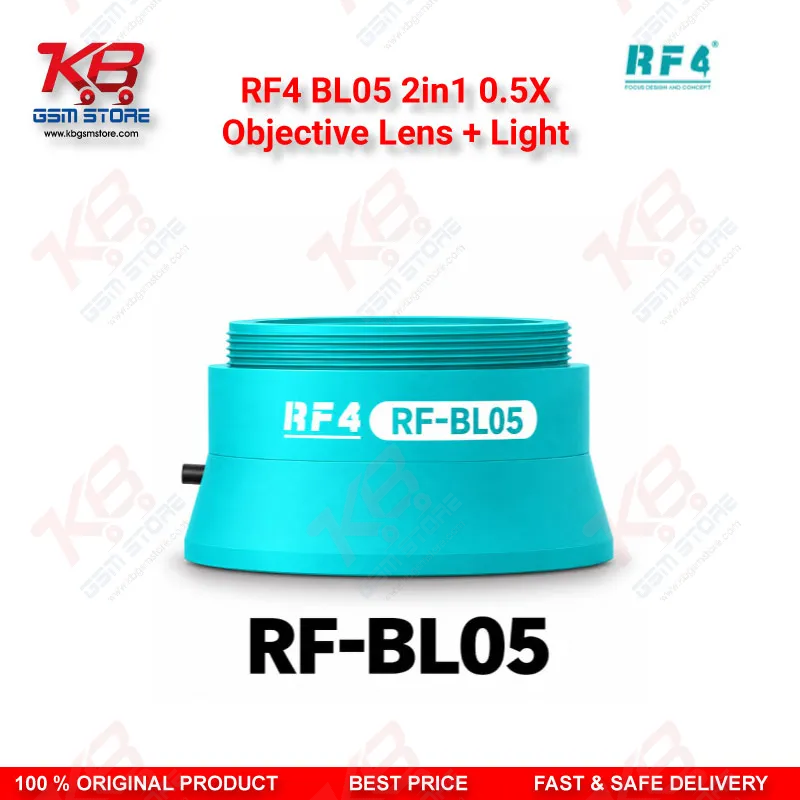 RF4 BL05 2in1 0.5X Objective Lens + Light – LED Illuminated Auxiliary Barlow Lens for Stereo Microscopes