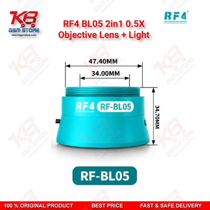 RF4 BL05 2in1 0.5X Objective Lens + Light – LED Illuminated Auxiliary Barlow Lens for Stereo Microscopes