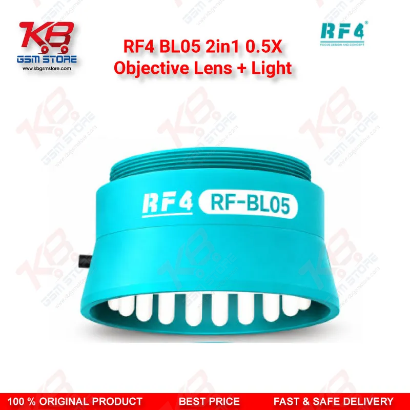 RF4 BL05 2in1 0.5X Objective Lens + Light – LED Illuminated Auxiliary Barlow Lens for Stereo Microscopes