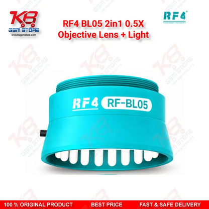 RF4 BL05 2in1 0.5X Objective Lens + Light – LED Illuminated Auxiliary Barlow Lens for Stereo Microscopes