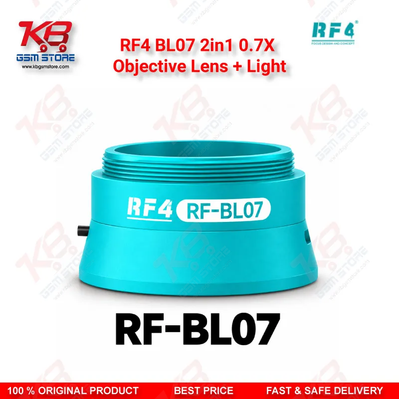 RF4 BL07 2in1 0.7X Objective Lens + Light – Built-In LED Auxiliary Barlow Lens for Stereo Microscopes