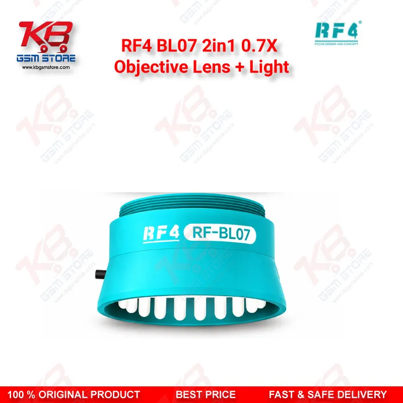 RF4 BL07 2in1 0.7X Objective Lens + Light – Built-In LED Auxiliary Barlow Lens for Stereo Microscopes