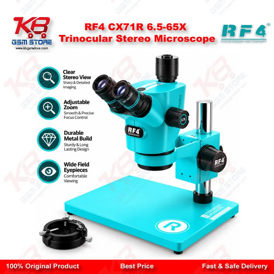 RF4 CX71R 6.5-65X Trinocular Stereo Microscope