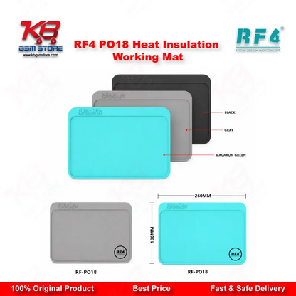 RF4 RF-PO18 Heat Insulation Antistatic Working Mat for Mobile Repair — 26×18 cm Silicone Soldering Pad