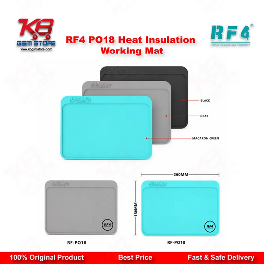 RF4 RF-PO18 Heat Insulation Antistatic Working Mat for Mobile Repair — 26×18 cm Silicone Soldering Pad