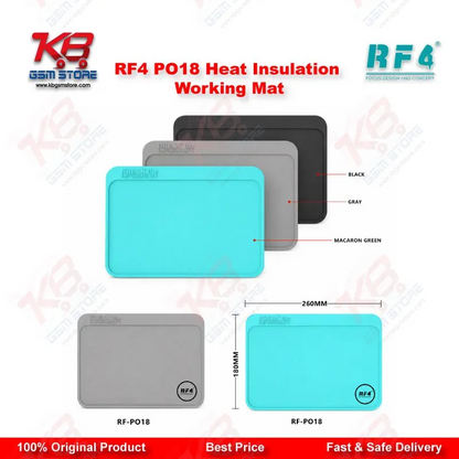 RF4 RF-PO18 Heat Insulation Antistatic Working Mat for Mobile Repair — 26×18 cm Silicone Soldering Pad