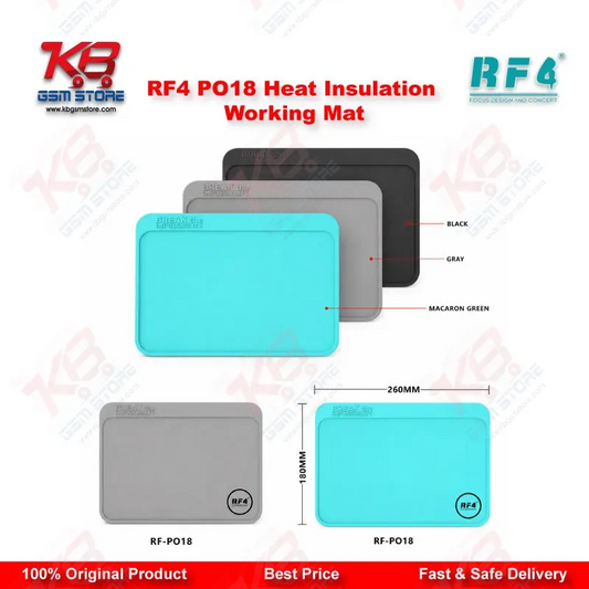 RF4 RF-PO18 Heat Insulation Antistatic Working Mat for Mobile Repair — 26×18 cm Silicone Soldering Pad