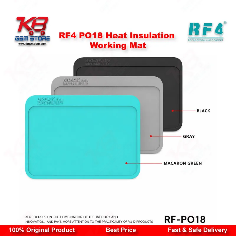 RF4 RF-PO18 Heat Insulation Antistatic Working Mat for Mobile Repair — 26×18 cm Silicone Soldering Pad