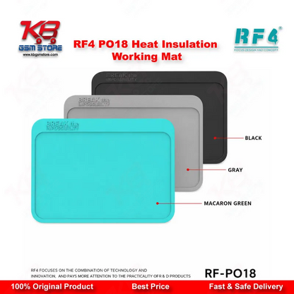 RF4 RF-PO18 Heat Insulation Antistatic Working Mat for Mobile Repair — 26×18 cm Silicone Soldering Pad