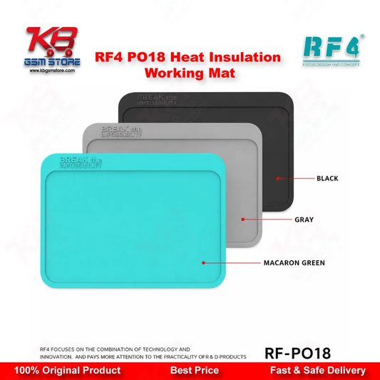 RF4 RF-PO18 Heat Insulation Antistatic Working Mat for Mobile Repair — 26×18 cm Silicone Soldering Pad
