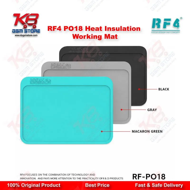RF4 RF-PO18 Heat Insulation Antistatic Working Mat for Mobile Repair — 26×18 cm Silicone Soldering Pad