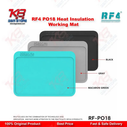 RF4 RF-PO18 Heat Insulation Antistatic Working Mat for Mobile Repair — 26×18 cm Silicone Soldering Pad