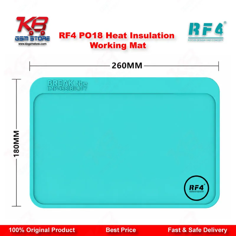 RF4 RF-PO18 Heat Insulation Antistatic Working Mat for Mobile Repair — 26×18 cm Silicone Soldering Pad