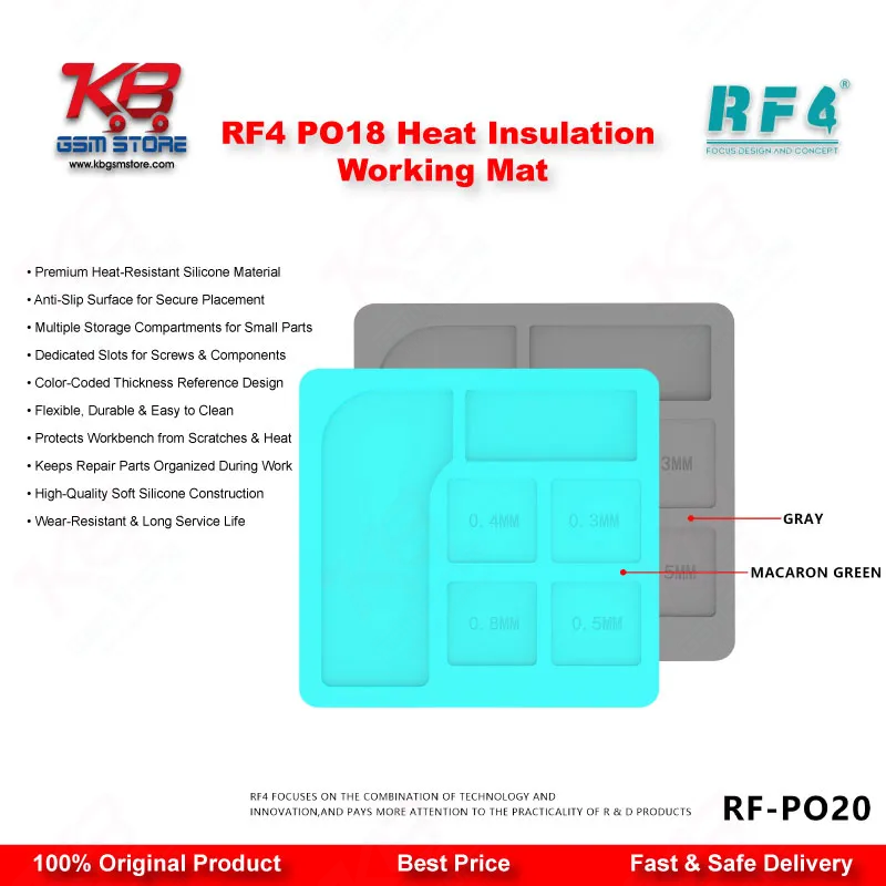 RF4 RF-PO20 Universal Multi-Purpose Silicone Soldering Pad for BGA IC Chip PCB Repair