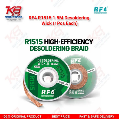 RF4 R1515 1.5M Desoldering Wick (1Pcs Each) – Low-Residue Copper Braid for PCB & BGA Solder Removal