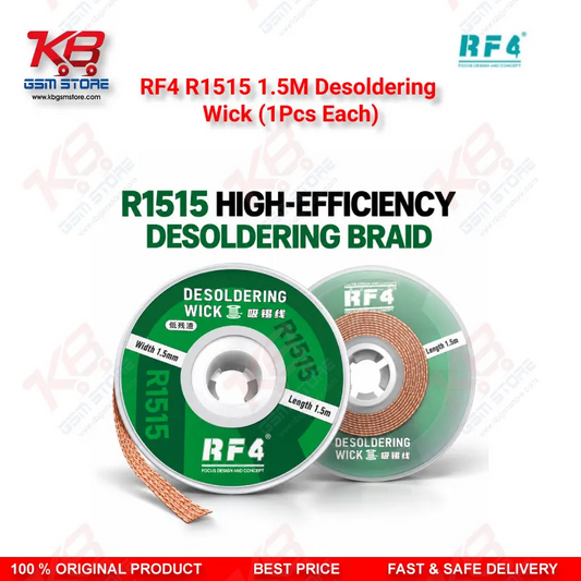 RF4 R1515 1.5M Desoldering Wick (1Pcs Each) – Low-Residue Copper Braid for PCB & BGA Solder Removal