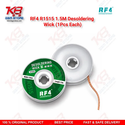 RF4 R1515 1.5M Desoldering Wick (1Pcs Each) – Low-Residue Copper Braid for PCB & BGA Solder Removal