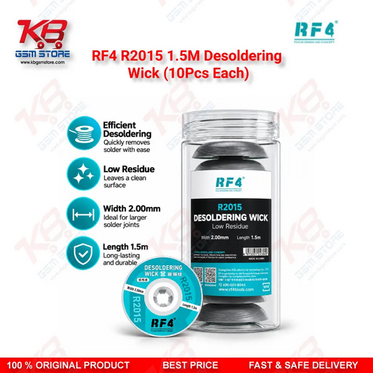 RF4 R2015 1.5M Desoldering Wick (10Pcs Each) – Low-Residue Copper Solder Braid for PCB & BGA Repair