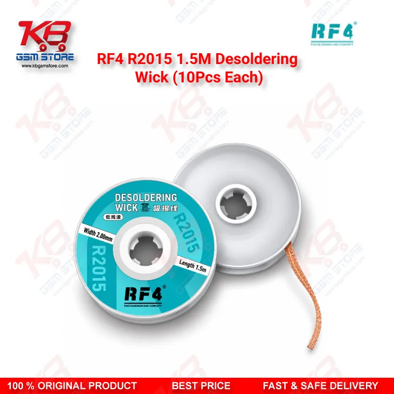 RF4 R2015 1.5M Desoldering Wick (10Pcs Each) – Low-Residue Copper Solder Braid for PCB & BGA Repair