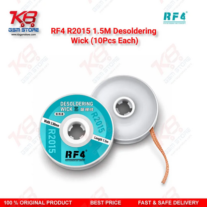RF4 R2015 1.5M Desoldering Wick (10Pcs Each) – Low-Residue Copper Solder Braid for PCB & BGA Repair