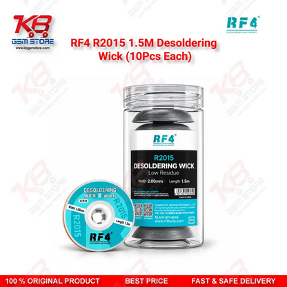 RF4 R2015 1.5M Desoldering Wick (10Pcs Each) – Low-Residue Copper Solder Braid for PCB & BGA Repair